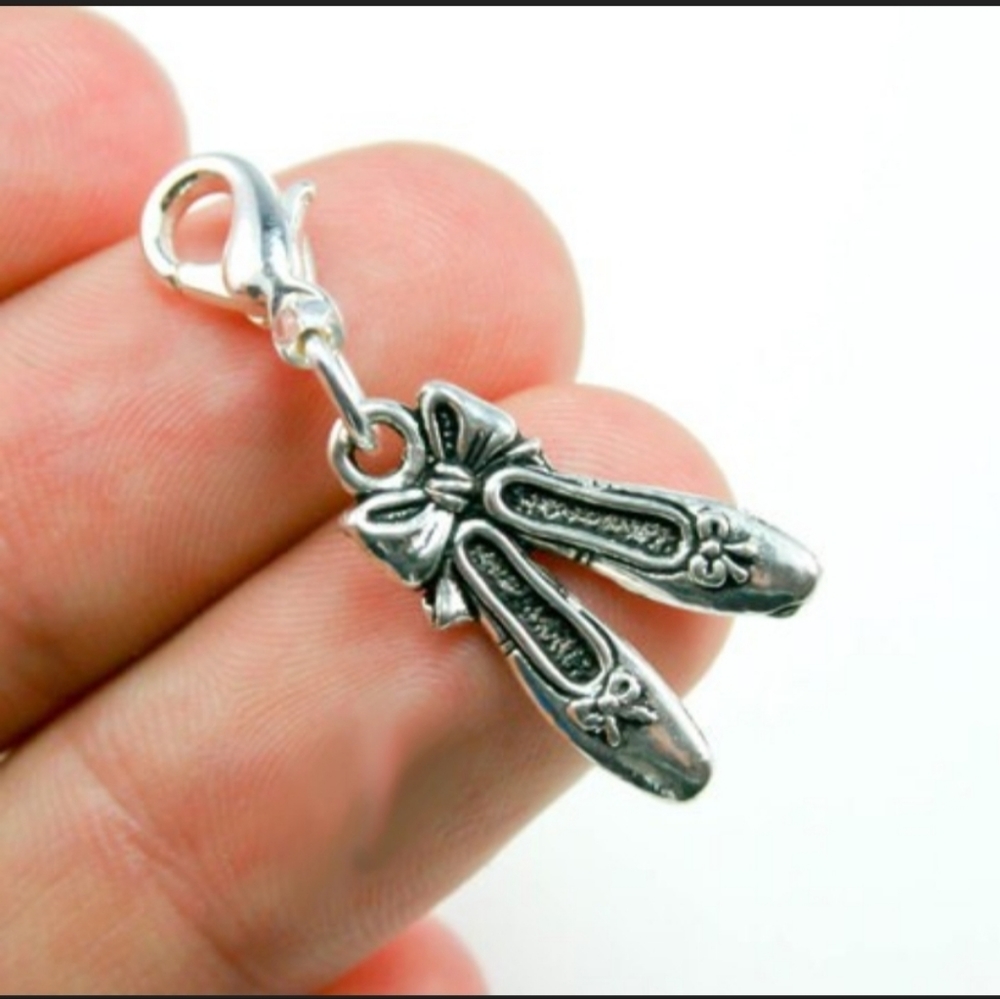 Clip On ballet slippers charms clipon bracelet charms pendants ballet charms